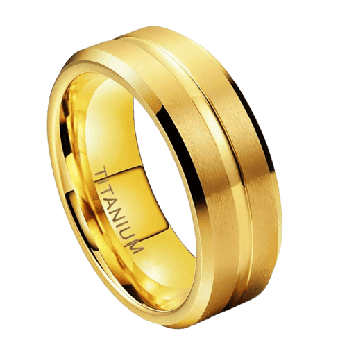 mens gold ring tungsten 6mm or 8mm band for wedding anniversary or engagement