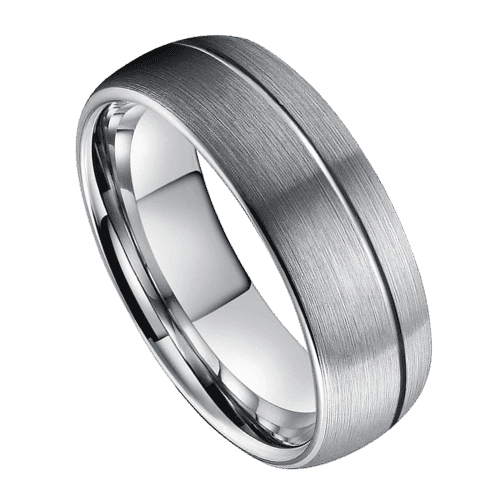silver mens ring for weddings anniversary engagement tungstenn 7mm width in all sizes