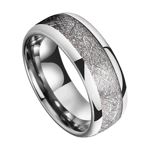 meteorite ring for men silver 6mm 8mm wedding anniversary engagement band in all sizes