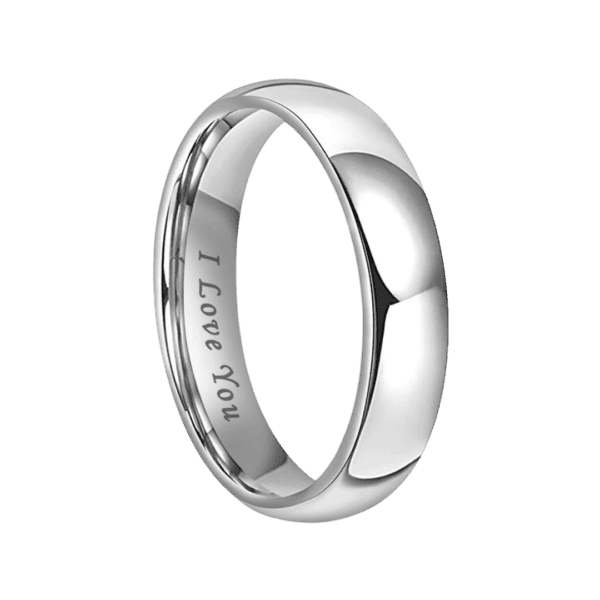 Men's engraved silver ring