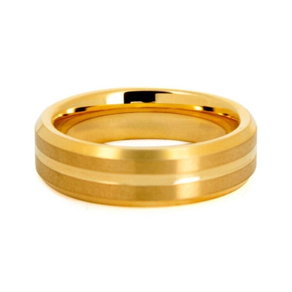 Elegant men's tungsten ring in gold