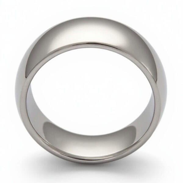 Fashion statement ring for him. This white gold tungsten ring for men is both elegant and extremely hard wearing and robust.
