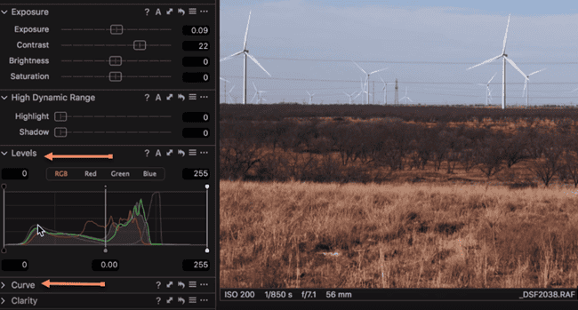 Curves and Levels Tool