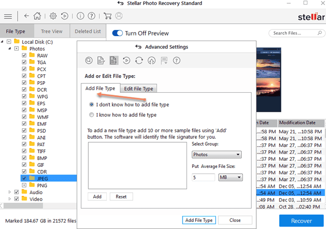 Add or Edit File Types