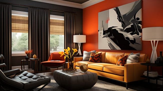 A Room with a Striking Focal Point and Key Color Scheme