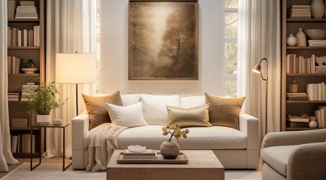 Corner of a Living Room with Soft Natural Light