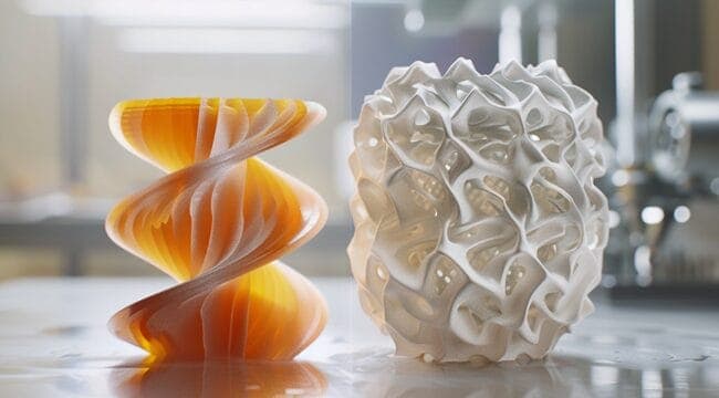 High-resolution Model Printed Next to a Textured Layered Object