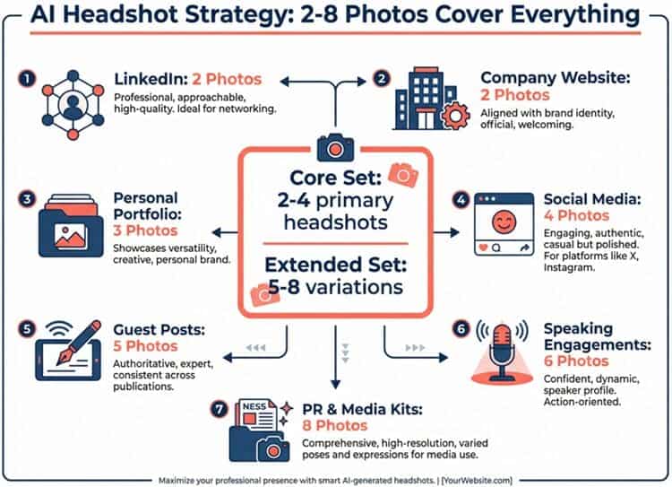 Infographic showing AI headshot distribution guide