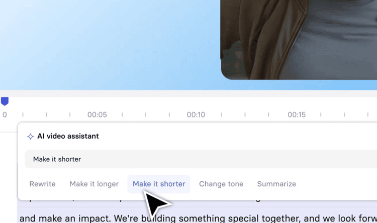 Synthesia AI's editor is one of the cleanest