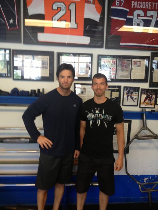 Ben and I - with #21 van Riemsdyk and #67 Pacioretty in the background