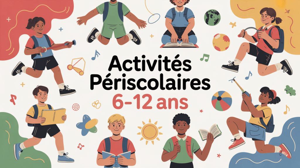 activités périscolaires 6-12 ans illustration enfants diverses activités