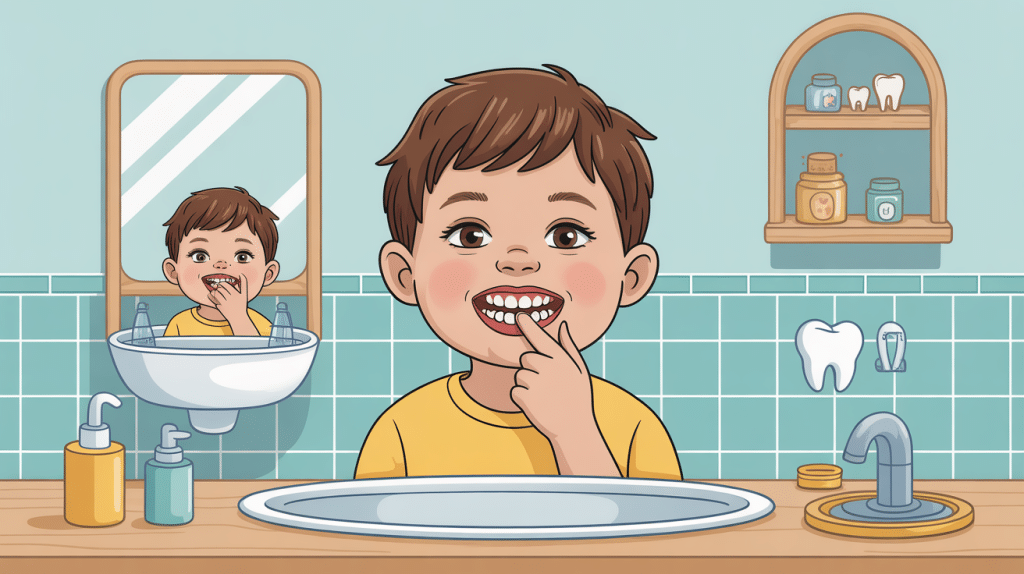image apprendre à se brosser les dents montessori salle de bain parent enfant