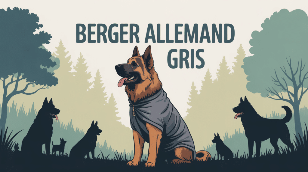 illustration berger allemand gris forêt