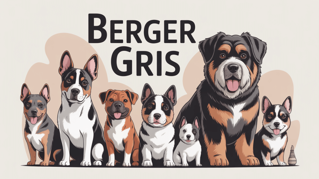 illustration bergers gris races allemand hollandais belge