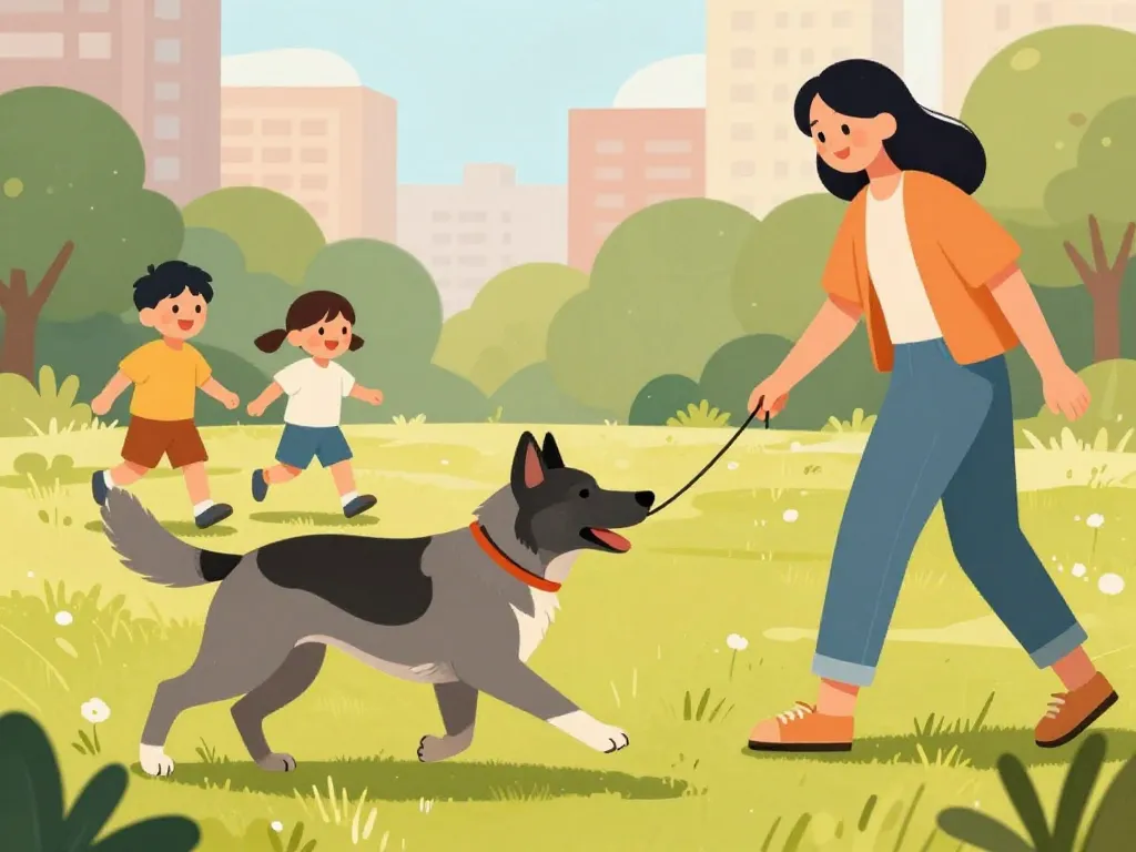 berger gris joueur famille en ville