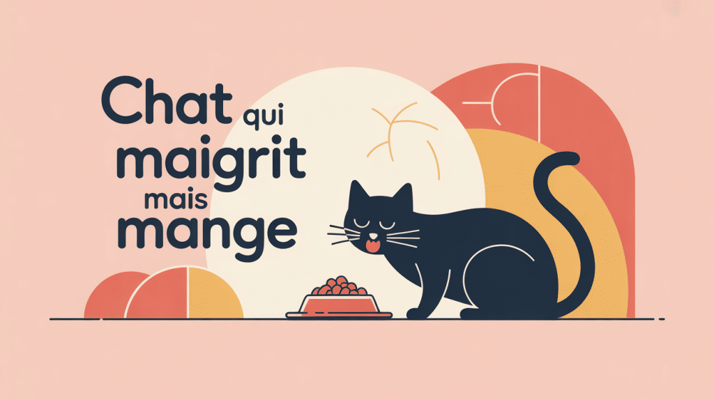 chat qui maigrit mais mange dans un décor lumineux