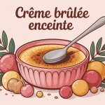 creme brulee enceinte illustration vectorielle pastel