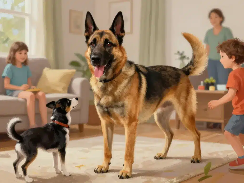 croisé labrador malinois interactions enfants maison