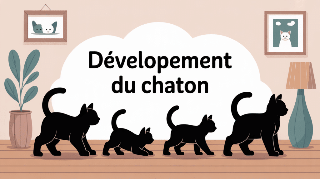 Illustration développement chaton semaine par semaine étapes clés