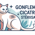 gonflement cicatrice sterilisation chat dessin vectoriel