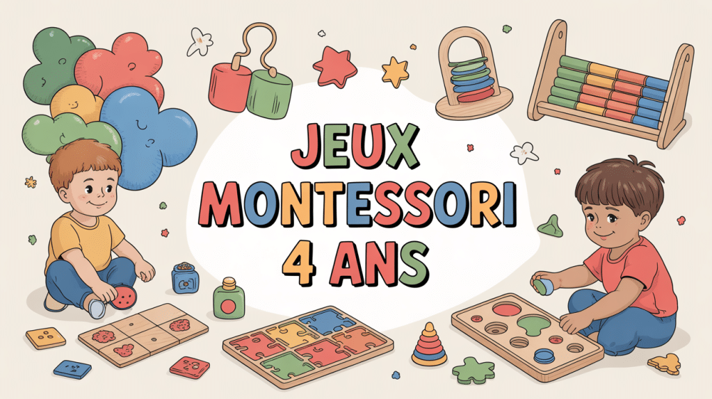 Enfant de 4 ans jouant avec des jeux montessori 4 ans