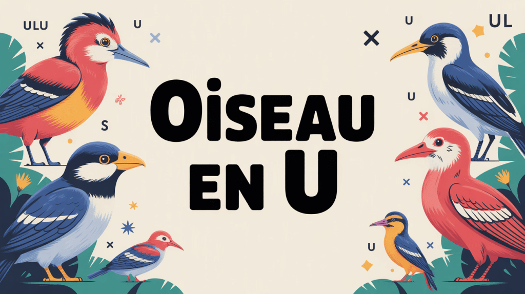 Illustration oiseaux u urubu ulu upupa jeux lettres