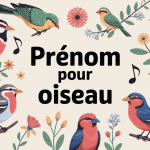 illustration prénoms pour oiseaux sur branches avec ambiance joyeuse