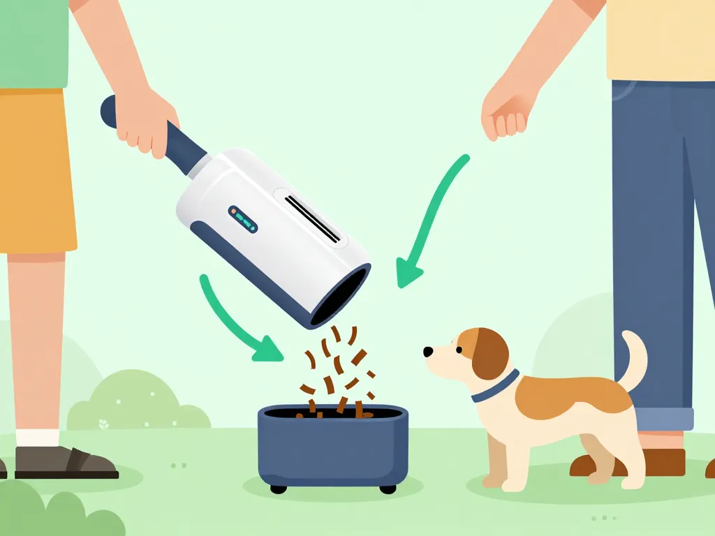 schéma ramasse crotte chien automatique en action