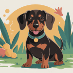 teckel arlequin poil ras dans un foyer chaleureux