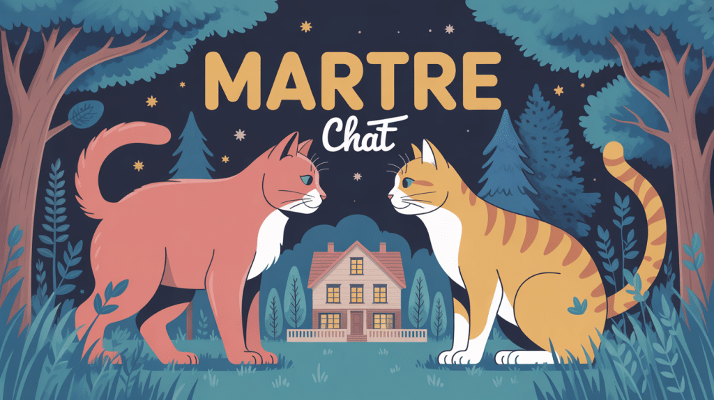 une martre peut elle tuer un chat cohabitation illustration nocturne