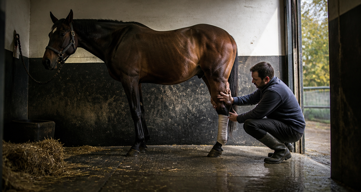 cheval qui engorge membre postérieur inspecté