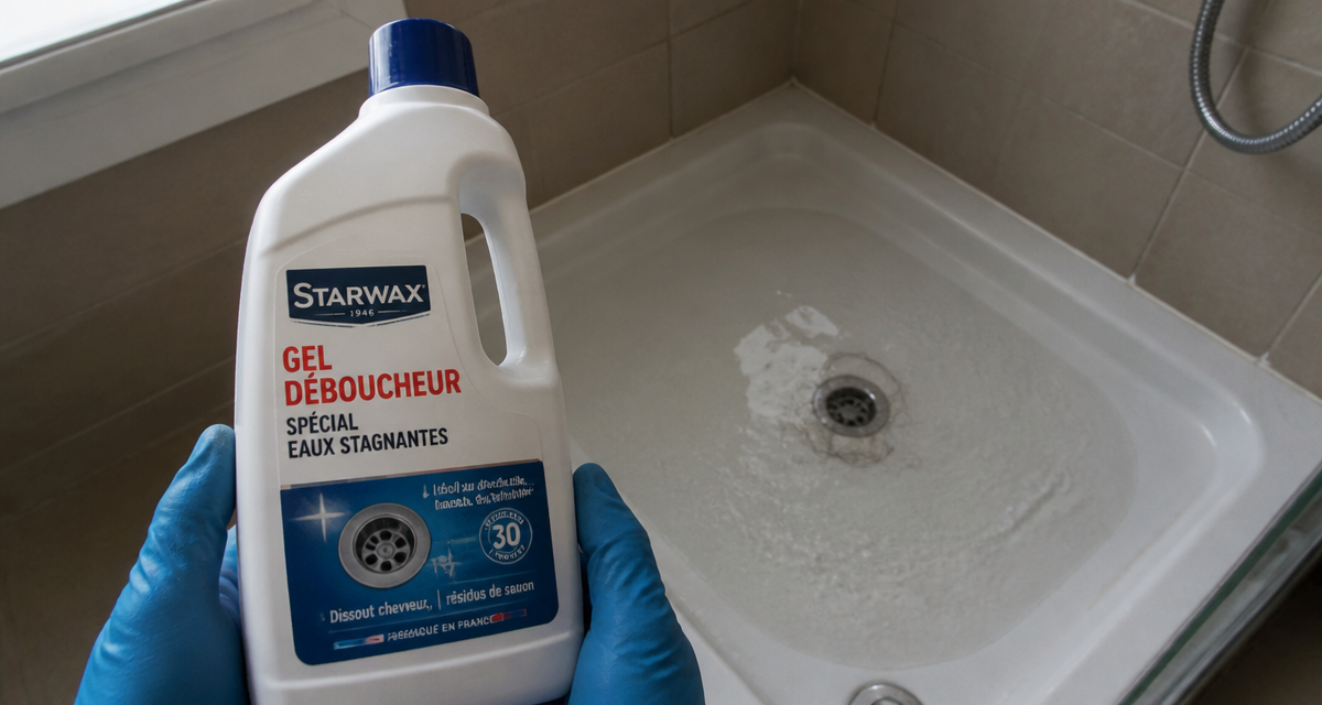 déboucher douche produit gel bouchon cheveux