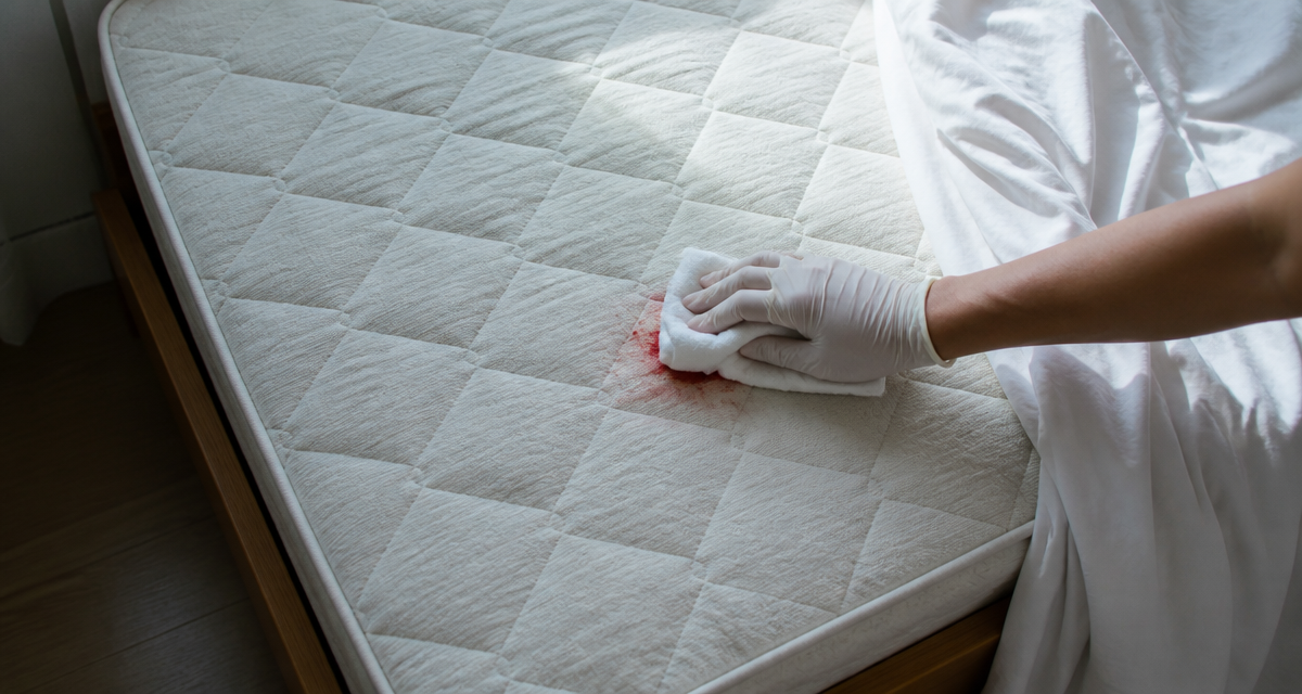 Enlever tache de sang sur matelas main gantée