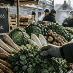 Légumes de saison janvier étal marché village