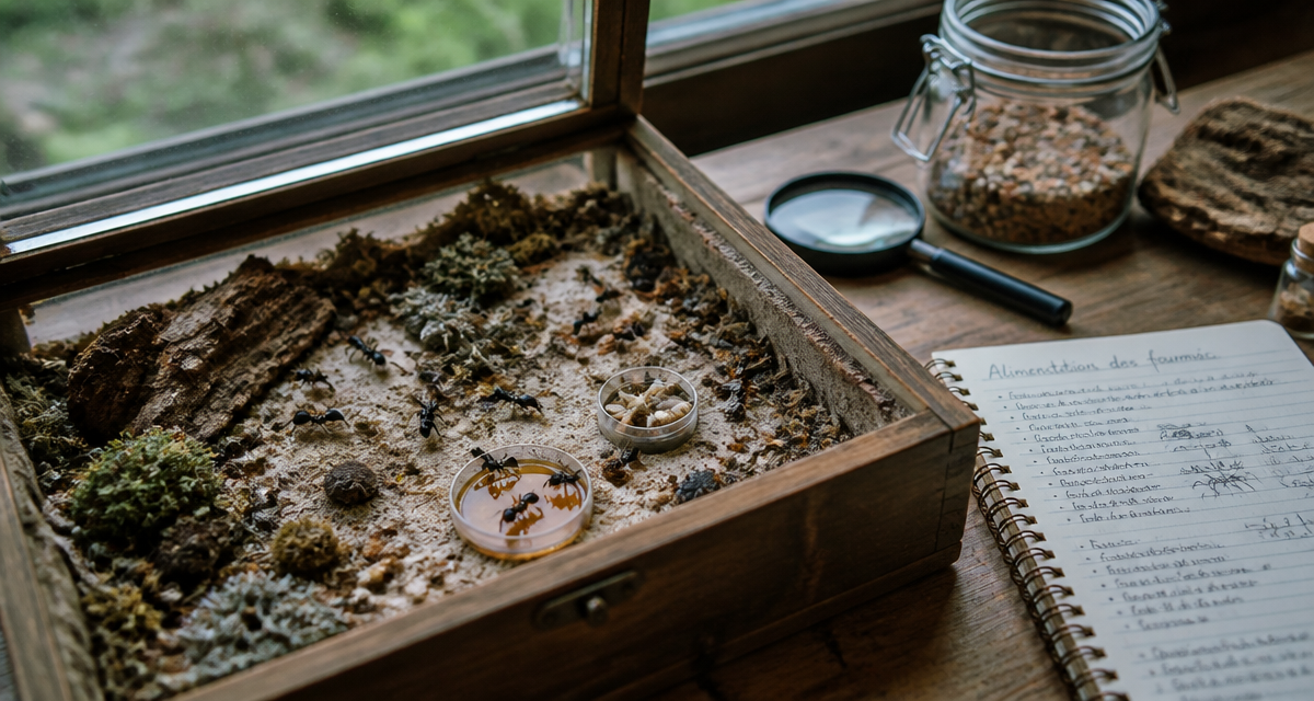 nourrir fourmis coupelles insectes terrarium