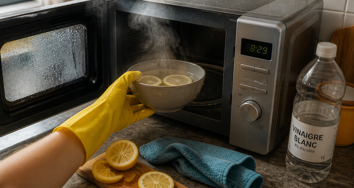 nettoyage micro onde vapeur citron