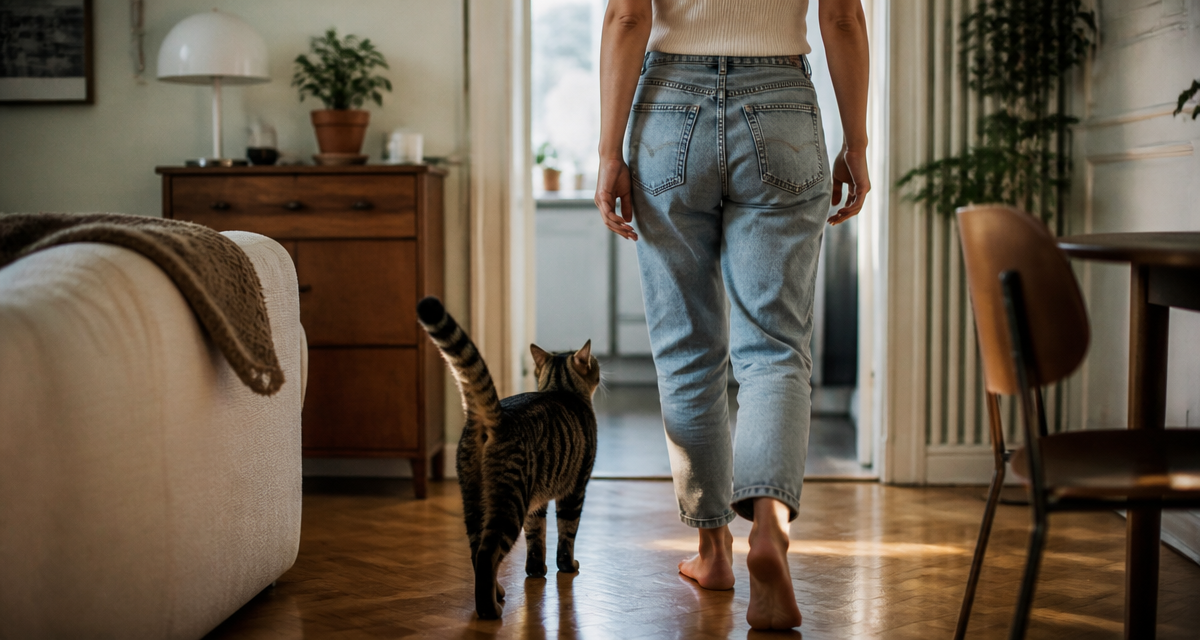 pourquoi mon chat me suit partout femme chat salon