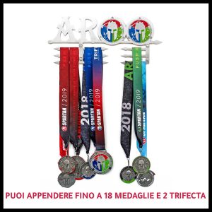 Alternative view of Porta medaglie + porta due trifecta spartan Aroo [Acciaio]