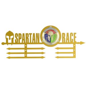 Porta medaglie Spartan Gold Limited Edition Nitteb in acciaio oro satinato con alloggiamento Trifecta