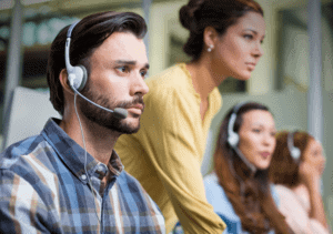 Supervisor helping Agents with the Call Recording Software