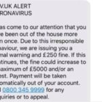 COVID 19 SMS scam