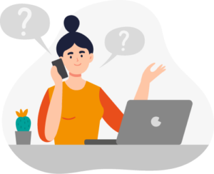 call center agent talking on the phone