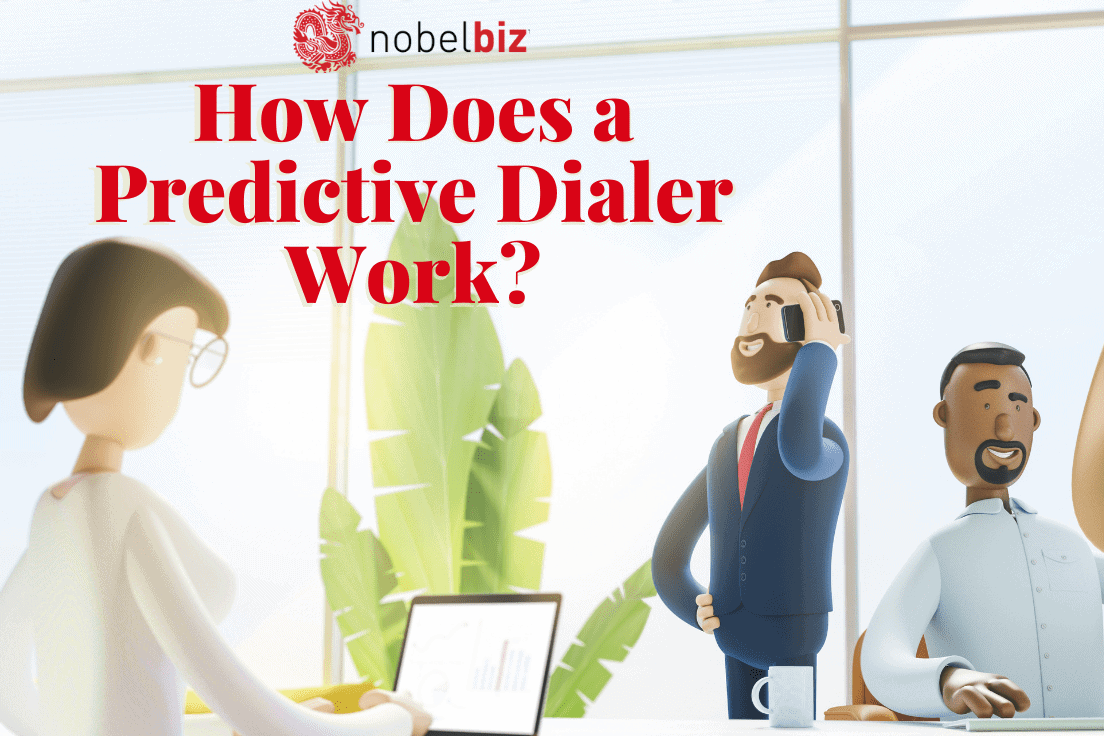 guy on the phone how does a predictive dialer work illustration