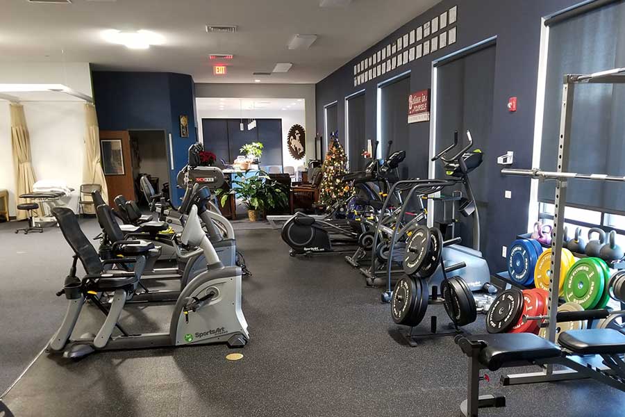 Fitness equipment at North Platte Physical Therapy clinic.