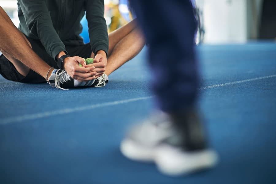 Physical therapy session focusing on sports injury recovery and rehabilitation.
