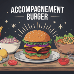 assortiment accompagnement burger sur table festive