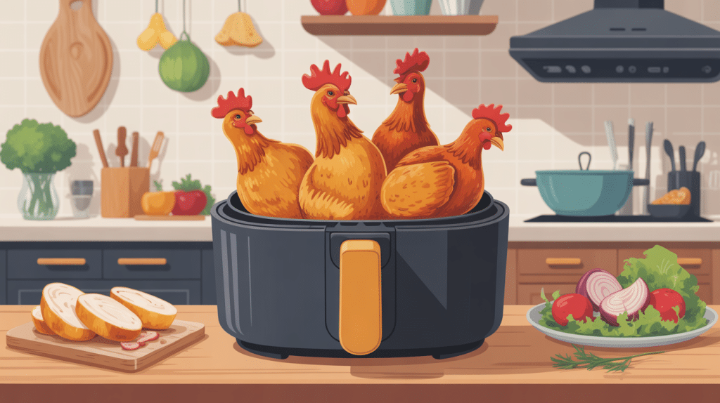 Ailes de poulet air fryer très croustillantes dans un panier