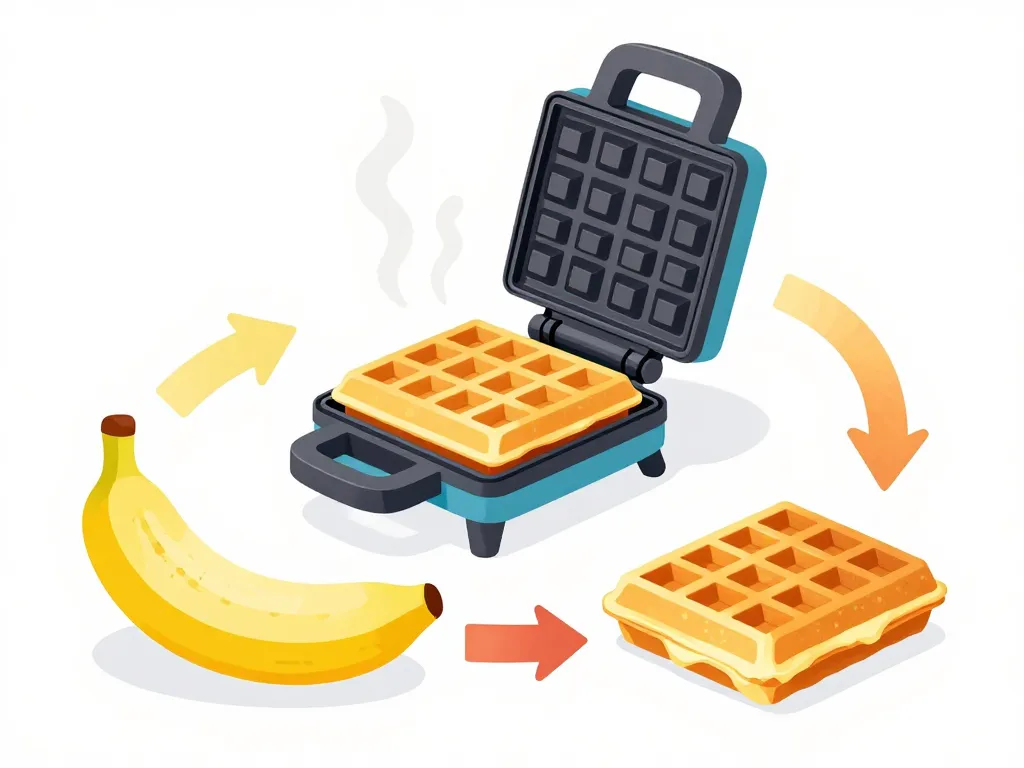 étapes cuisson gaufres bananesques chicchew, extérieur doré intérieur chewy