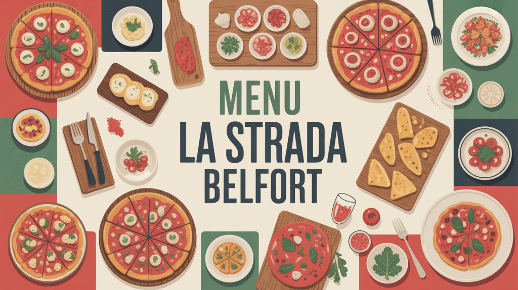 illustration conviviale du menu de la strada belfort