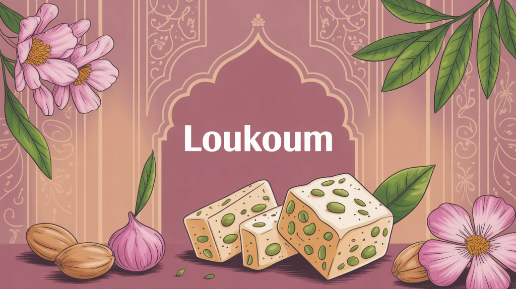 Illustration origine loukoum gélifié ambiance orientale